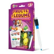 27 de cartonase. Scrie si sterge. Fructe si legume, exercitii practice