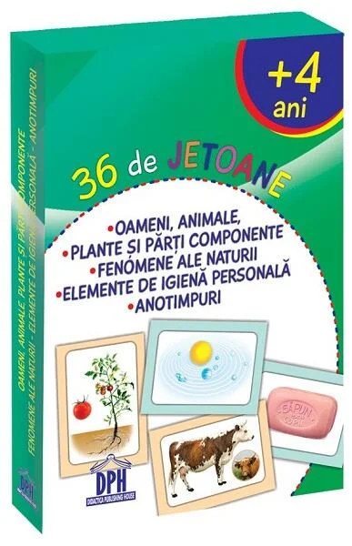 36 de jetoane - Oameni, animale, plante și părți componente, fenomene ale naturii, elemente de igienă personală, anotimpuri - Paperback - *** - Didactica Publishing House