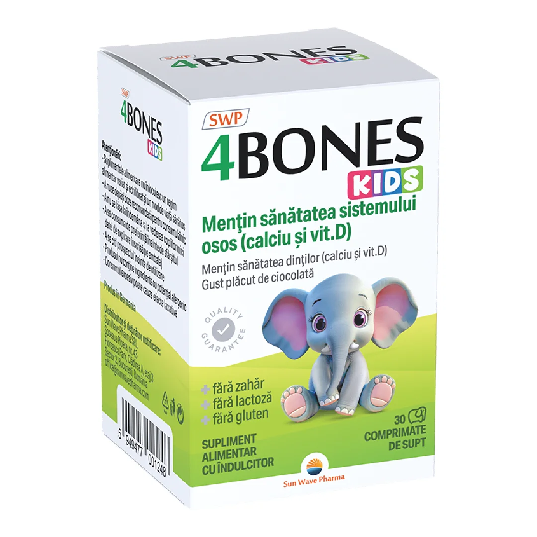 4 Bones Kids, 30 comprimate, Sun Wave Pharma