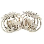 Accesorii creatie, lemn decupat, glob cu caprioara, set 6 buc, Colorarte, FS-MF