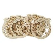 Accesorii creatie, lemn decupat, glob cu clopotei, set 6 buc, Colorarte, FS-MF