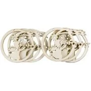 Accesorii creatie, lemn decupat, glob cu ingeras, set 6 buc, Colorarte