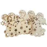 Accesorii creatie, lemn decupat, ingeras, set 6 buc, Colorarte, FS-MF