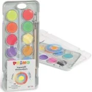 Acuarele 12 culori (8 metalice, 4 fluorescente) cu paleta si pensula