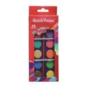Acuarele Memoris-Precious, 12 culori+pensula diametru 21 mm