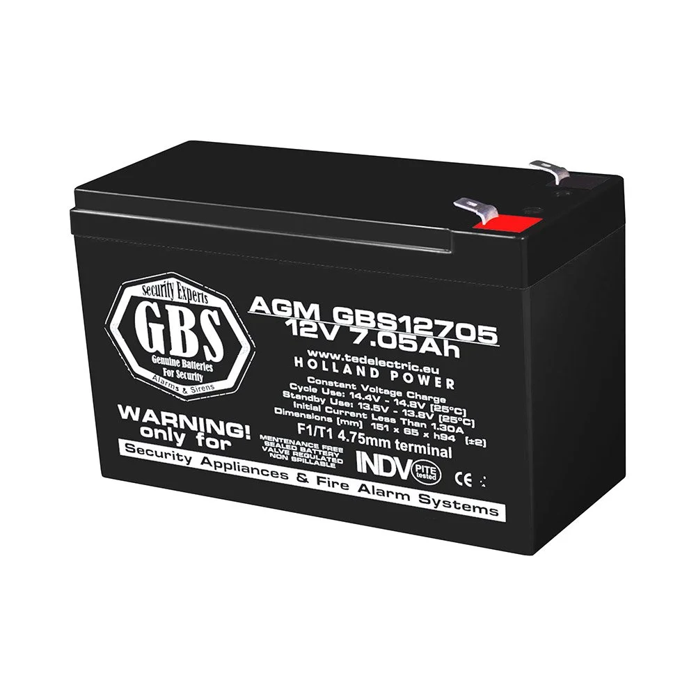 Acumulator AGM VRLA TED BA088472, 12 V, 7.05 Ah, F1