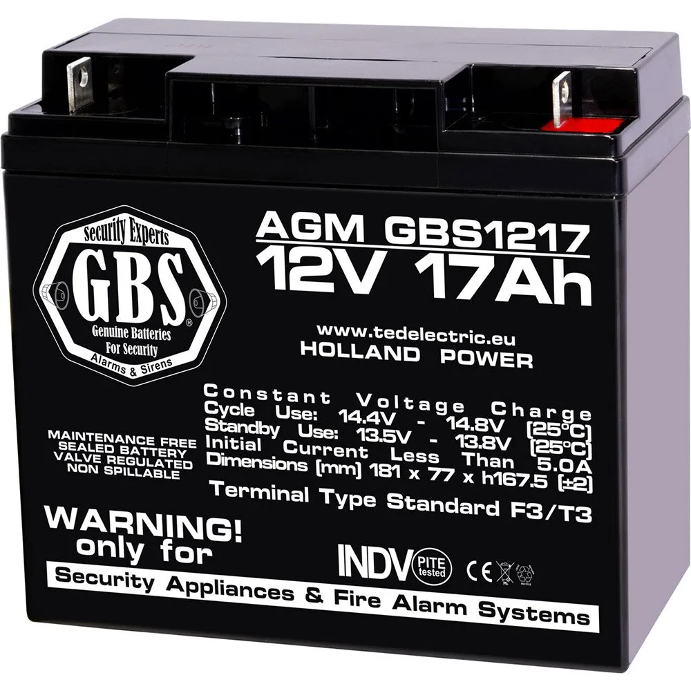 Acumulator pentru sisteme de alarma AGM TED GBS A0058604, 12 V, 17 Ah, F3