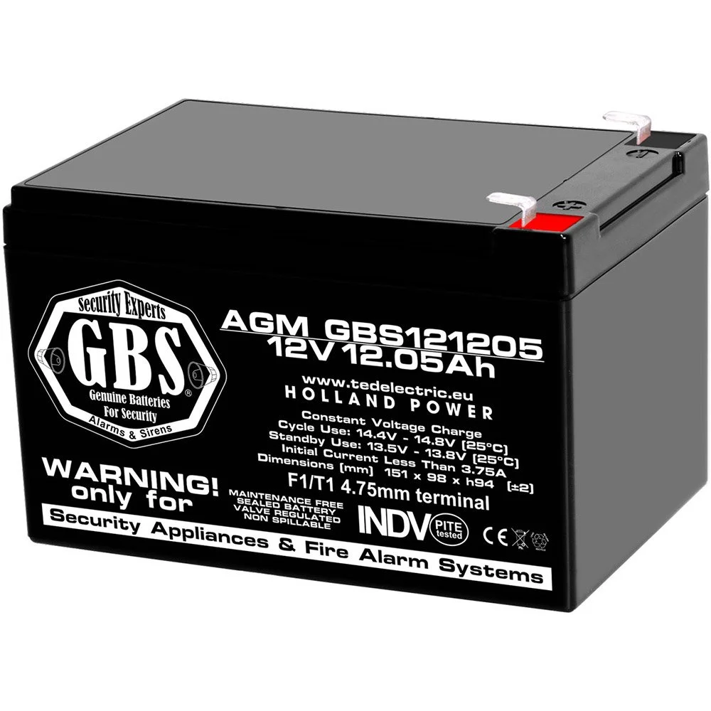 Acumulator pentru sisteme de alarma AGM TED GBS A0061222, 12 V, 12 Ah, F1