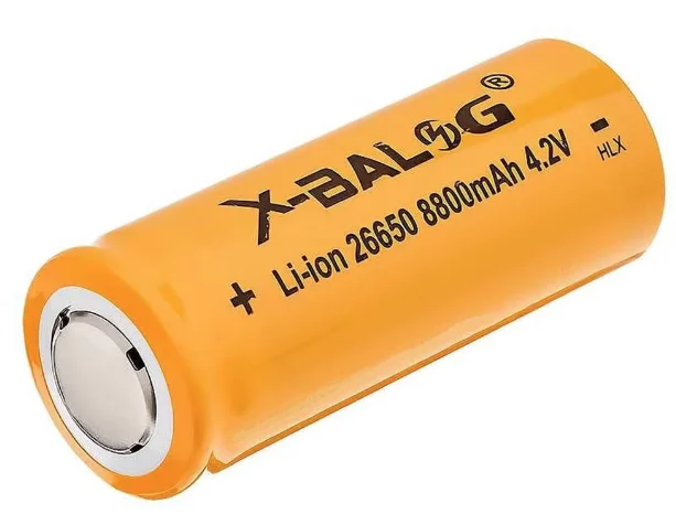 Acumulator X BALOG 26650 Reincarcabil capacitate 1800 mAh Li ion 4.2V GALBEN