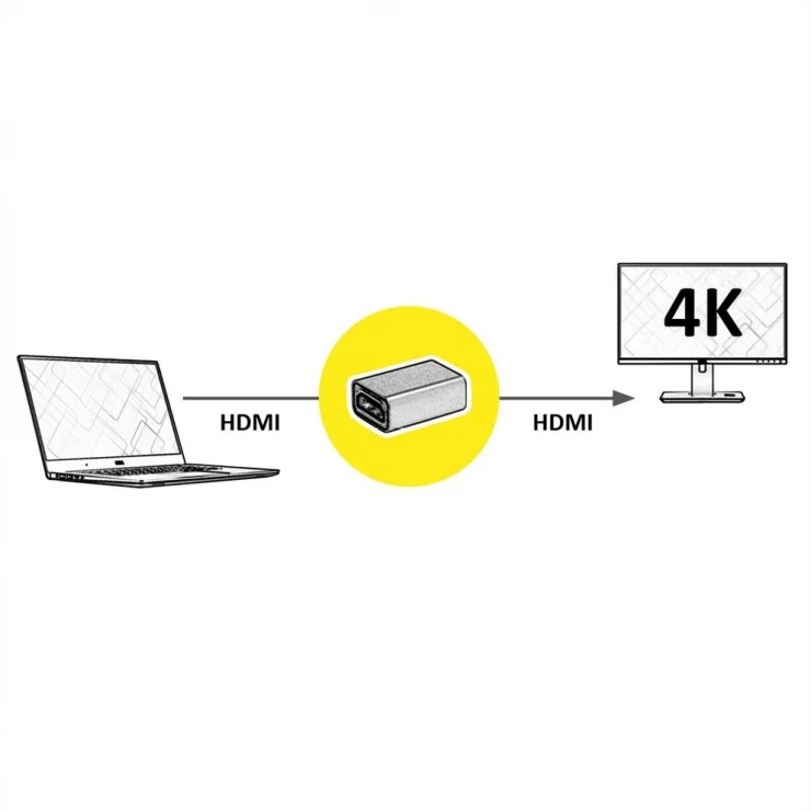 Adaptor GOLD 4K60Hz HDMI M-M, Roline 12.03.3153