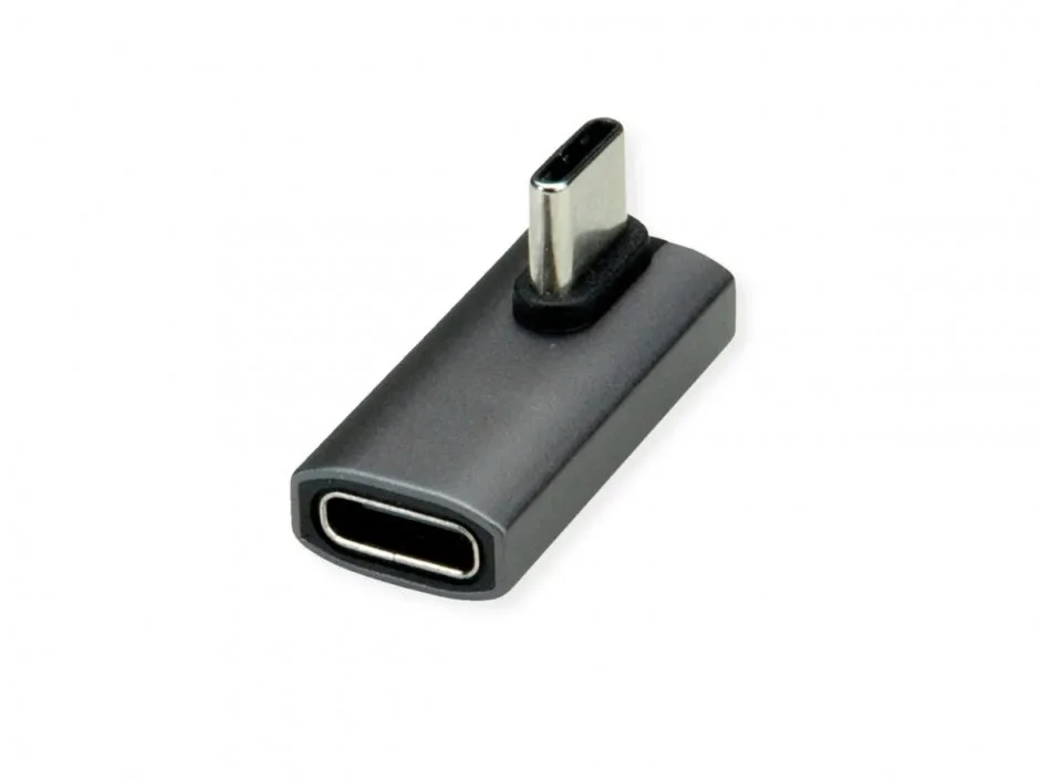 Adaptor USB 4 type C 240W unghi 90 grade T-M Aluminiu, Roline 12.03.2933