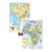 Africa. Harta fizico-geografica si a principalelor resurse naturale de subsol si Africa. Harta politica – Duo Plus 100x140 cm CR-3119DPB