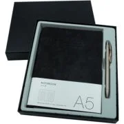 Agenda A5 nedatata + pix, CNX 163-25, neagra, 100 pagini, cutie cadou neagra