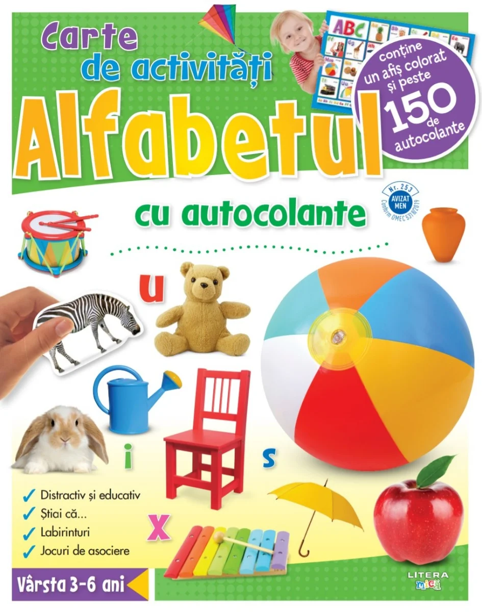 Alfabetul. Carte de activități cu autocolante