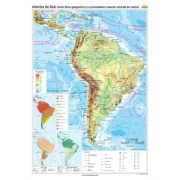 America de Sud. Harta fizico-geografica si a principalelor resurse naturale de subsol 100x140 cm CR-3114B