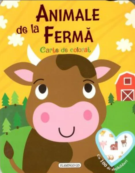 Animale de la fermă. Carte de colorat cu 100 de abțibilduri - Paperback brosat - *** - Flamingo