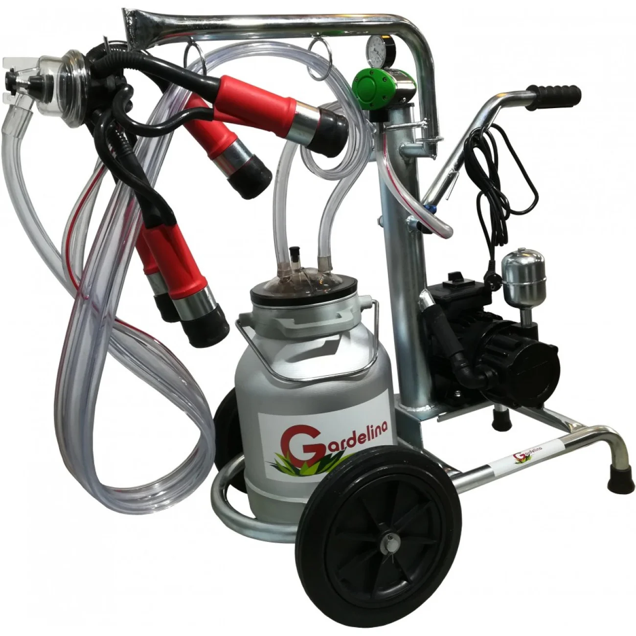 Aparat de muls Vaci Gardelina 120 AL PC, 20L aluminiu, 1 post, 180 l/min, 8 bovine pe ora