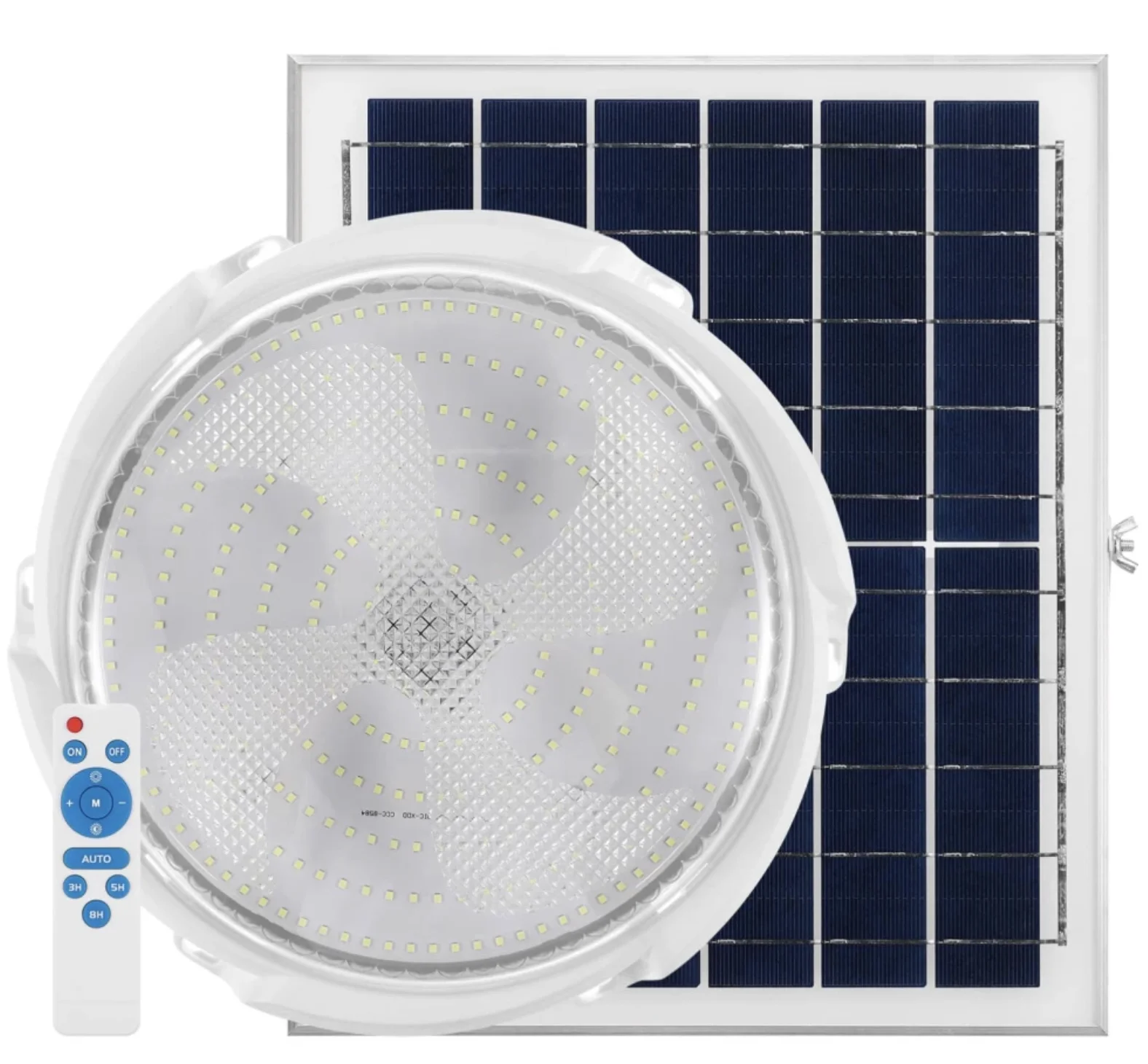 Aplica cu incarcare solara 200 W diametru 320 mm si telecomanda  alb rece