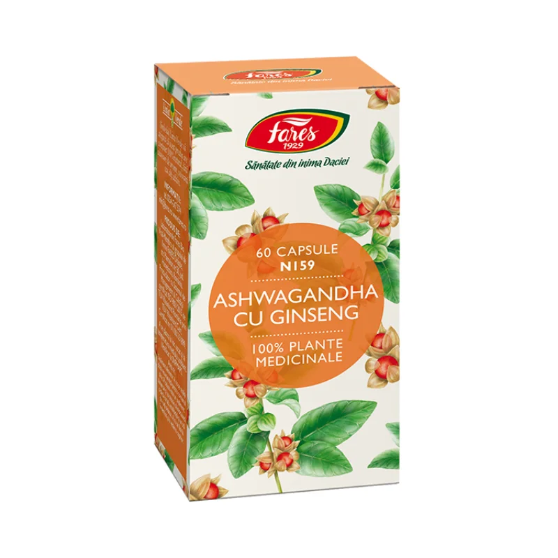 Ashwagandha cu Ginseng, 60 capsule, Fares