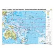 Australia si Oceania.. Harta fizico-geografica, politica si a principalelor resurse naturale de subsol 140x100 cm CR-3117B