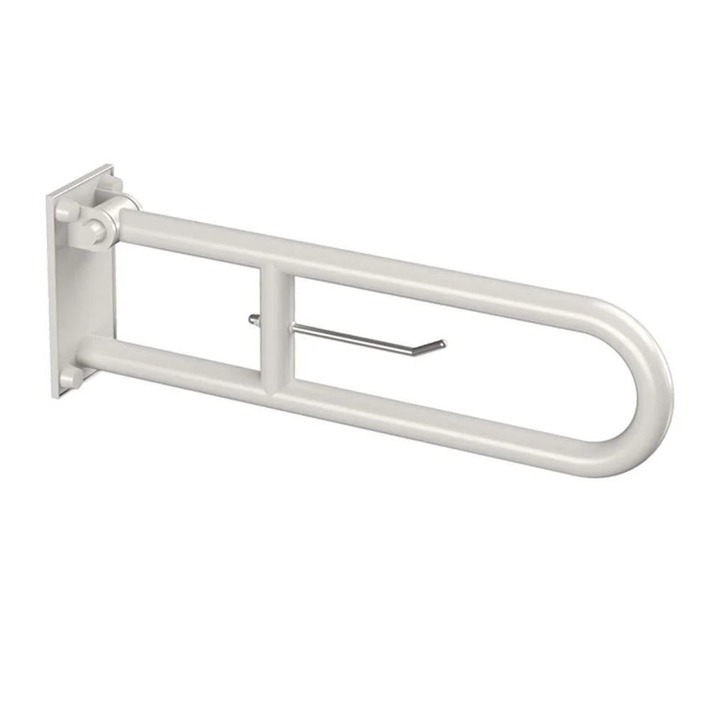 Bara suport ajutatoare rabatabila cu suport hartie igienica, 83 cm, alb, Thermomat