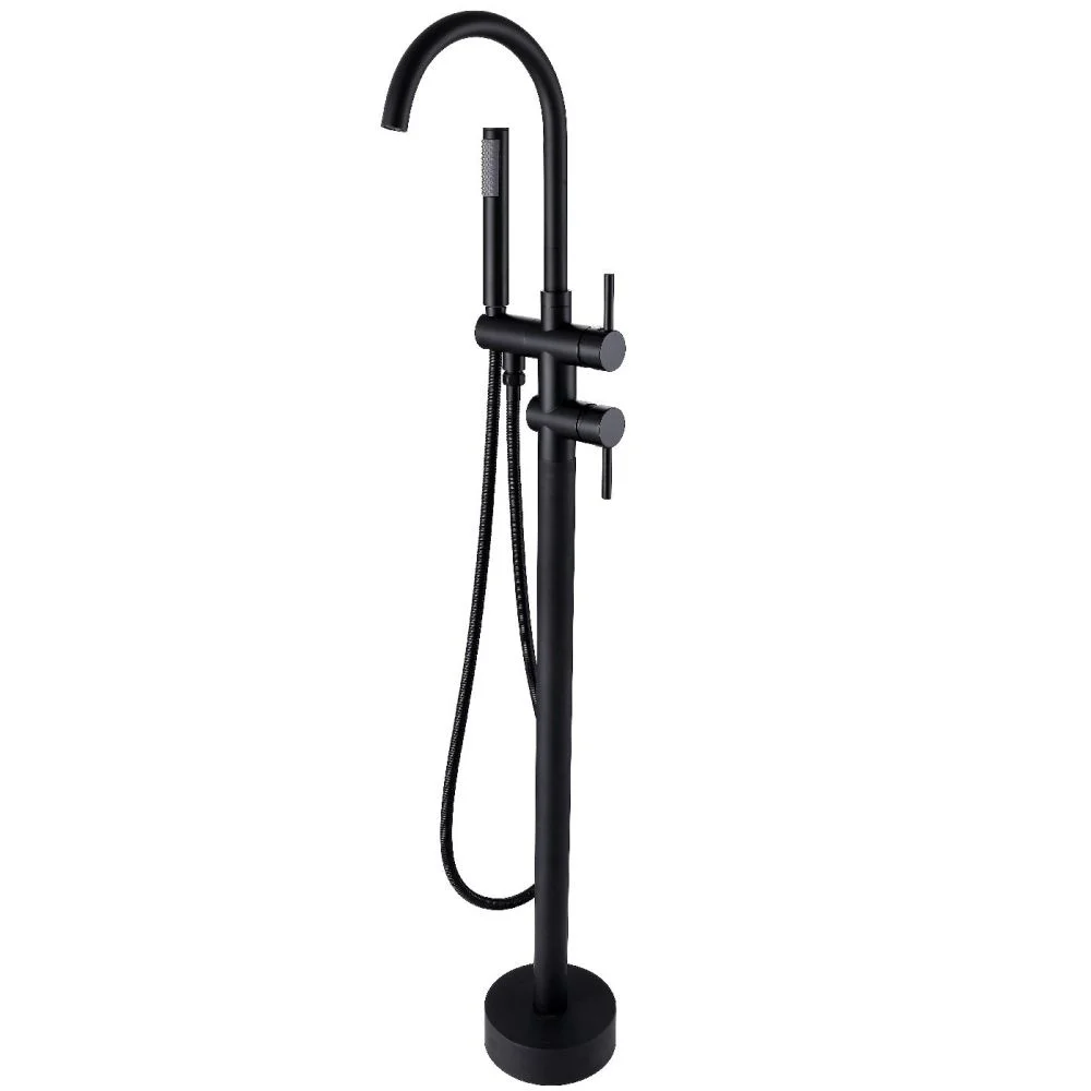 Baterie cada freestanding negru mat Besco Illusion I