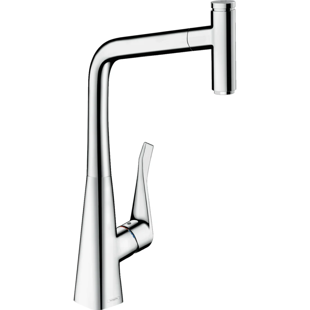Baterie chiuveta bucatarie cu dus extractibil crom Hansgrohe Metris Select M71 14884000