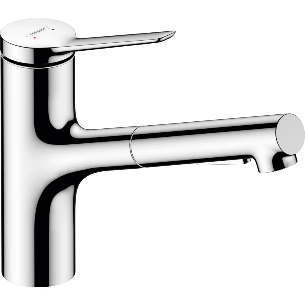 Baterie chiuveta bucatarie cu dus extractibil crom lucios, monocomanda Hansgrohe Zesis M33 74803000