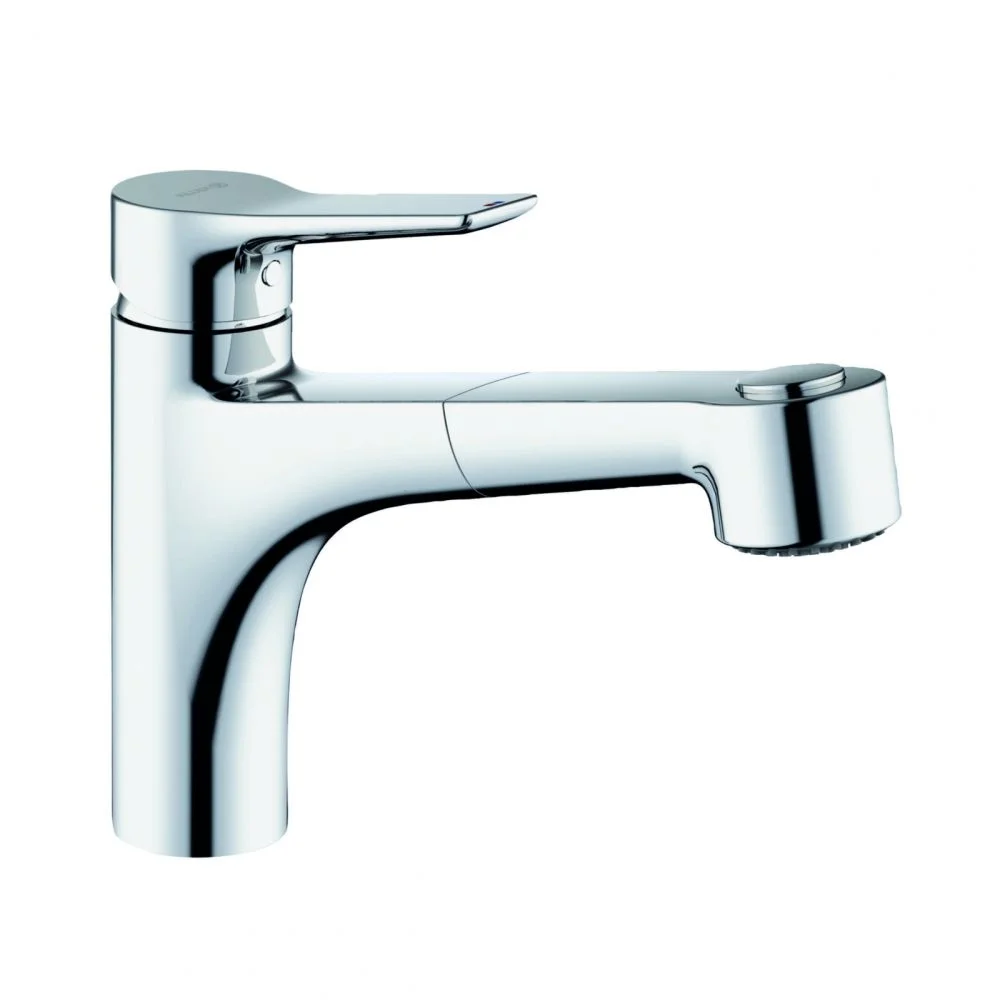 Baterie chiuveta bucatarie Kludi Mix cu dus extractibil, conector rapid, crom lucios