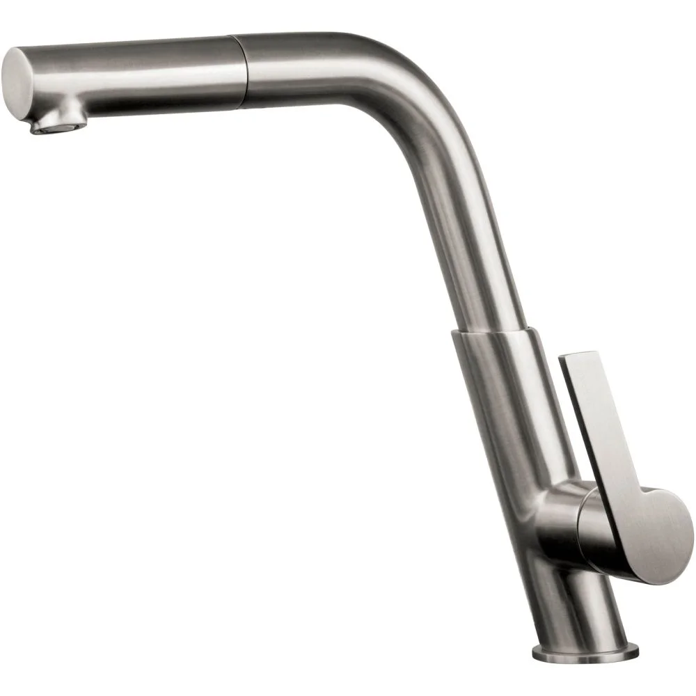 Baterie chiuveta bucatarie otel slefuit cu dus extractabil, Deante Silia