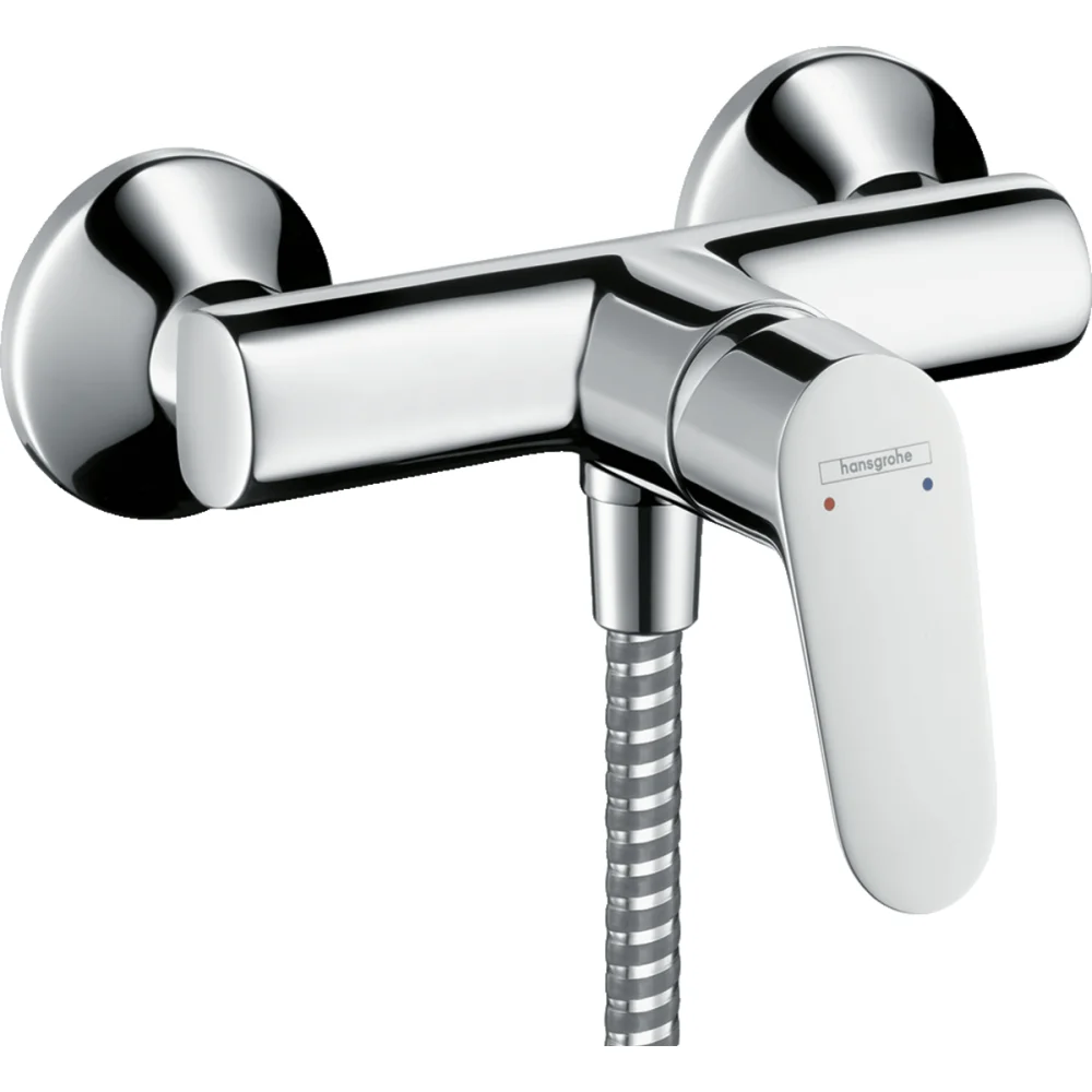 Baterie dus crom, montaj pe perete Hansgrohe Focus E2