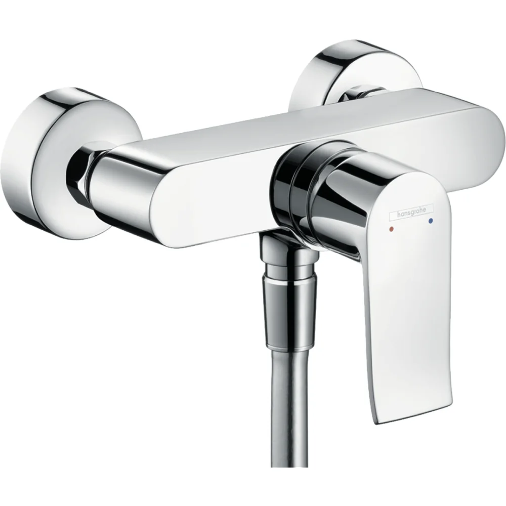 Baterie dus crom, montaj pe perete Hansgrohe Metris