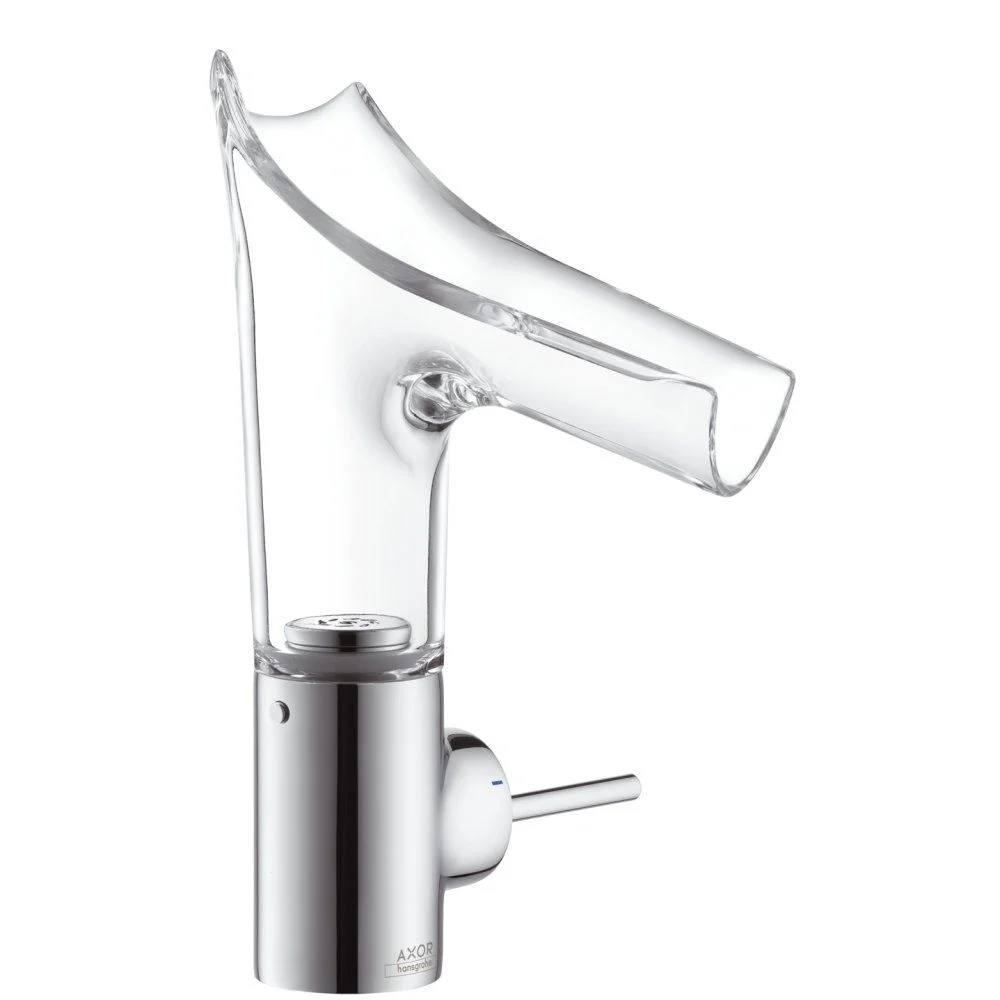 Baterie lavoar baie crom sticla transparenta cu ventil inclus Hansgrohe Axor Starck V 140