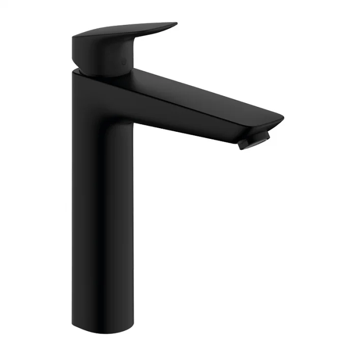 Baterie lavoar cu ventil inclus, negru mat, Hansgrohe Logis 190