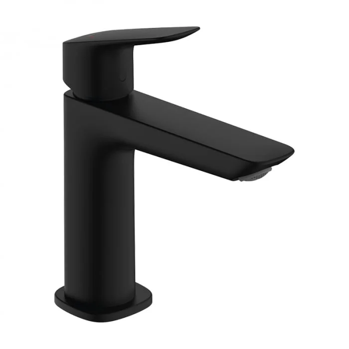 Baterie lavoar cu ventil inclus, negru mat, Hansgrohe Logis Fine 110