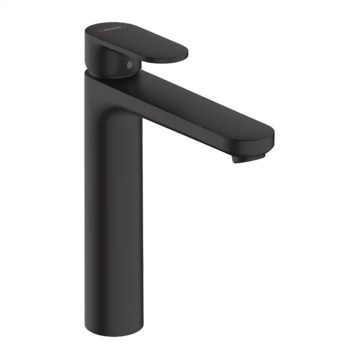 Baterie lavoar cu ventil inclus, negru mat, monocomanda, Hansgrohe Vernis Blend 190