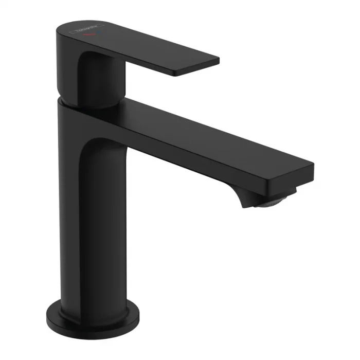 Baterie lavoar cu ventil inclus tehnologie CoolStart, negru mat, Hansgrohe Rebris E 240