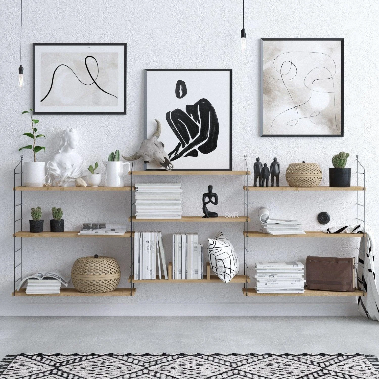 Biblioteca Dristor cu 9 Rafturi, Stejar, 216 x 85 x 20 cm