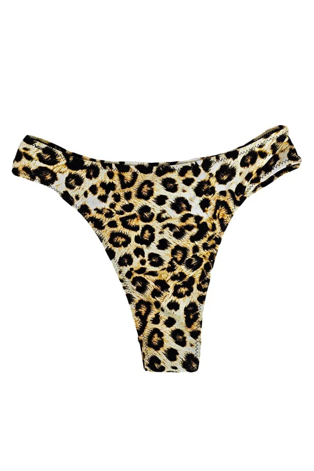 Bikini de baie dama, Luke, cu talie inalta si croi tanga, Animal print