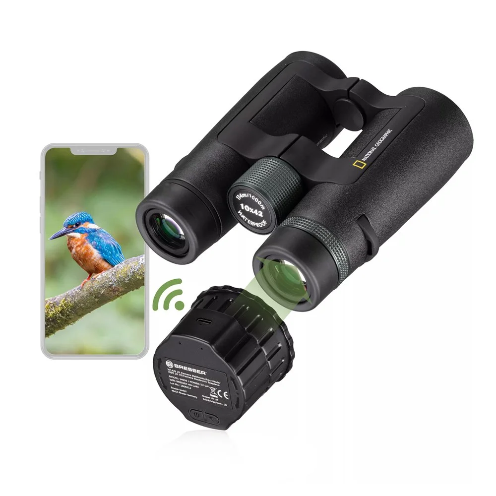 Binoclu National Geographic TrueView NG 10x42 + camera WiFi pentru ocular