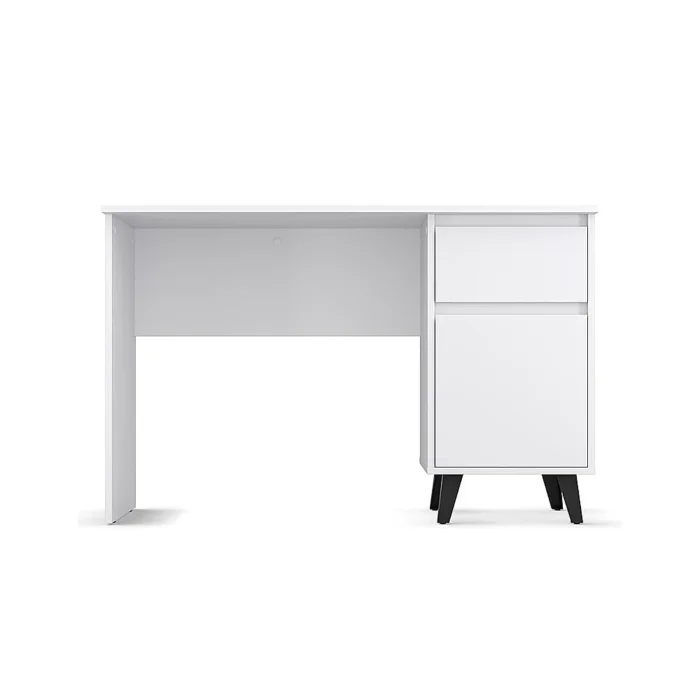 Birou BORG, 1 usa, 1 sertar, alb, 117x55x75,6 cm