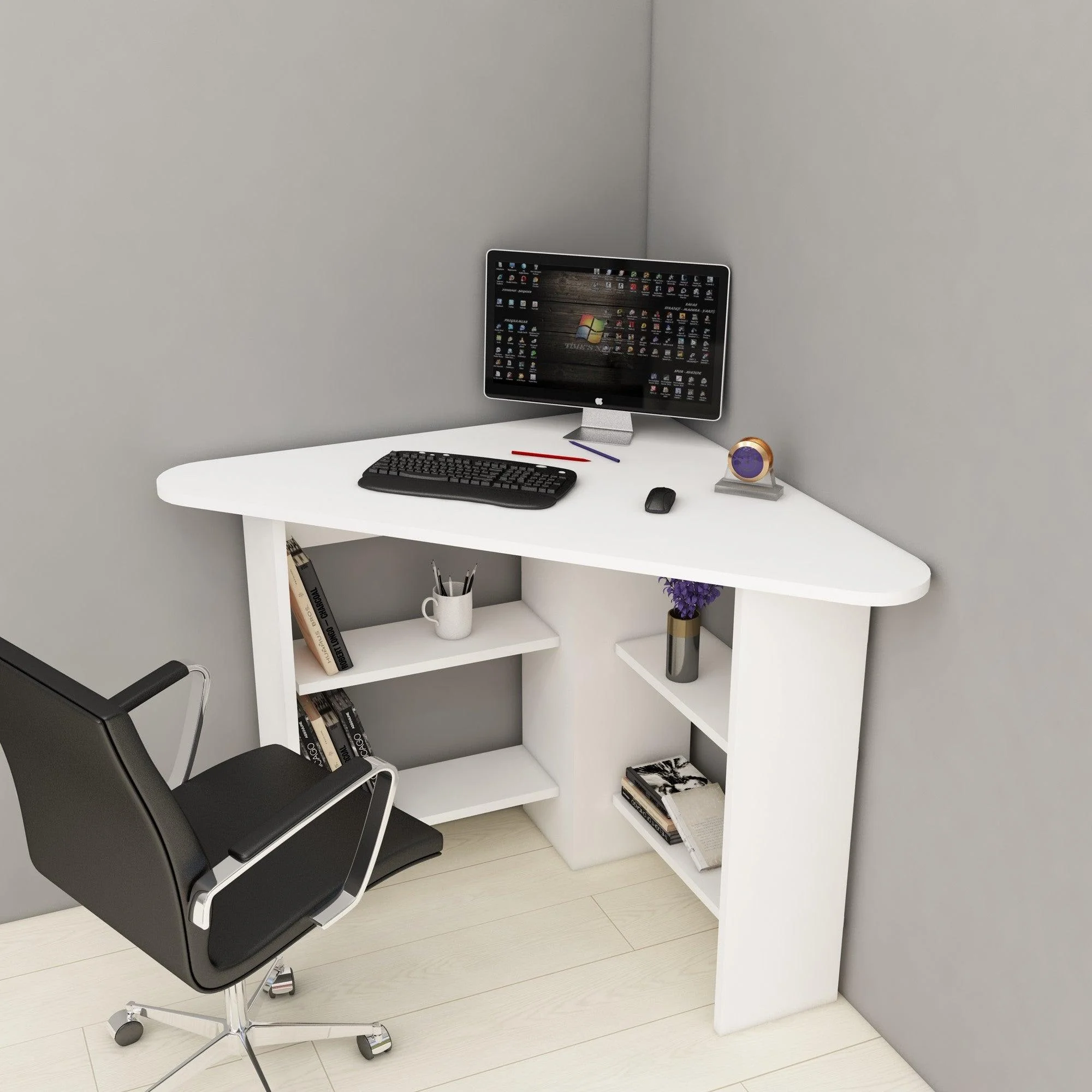 Birou Colt Bellingham cu Rafturi, Design Ergonomic, 80 x 74 x 80 cm