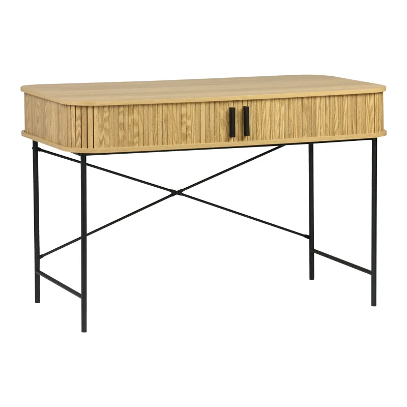 Birou Scandi, MDF/metal, Natural, 120x60x76 cm