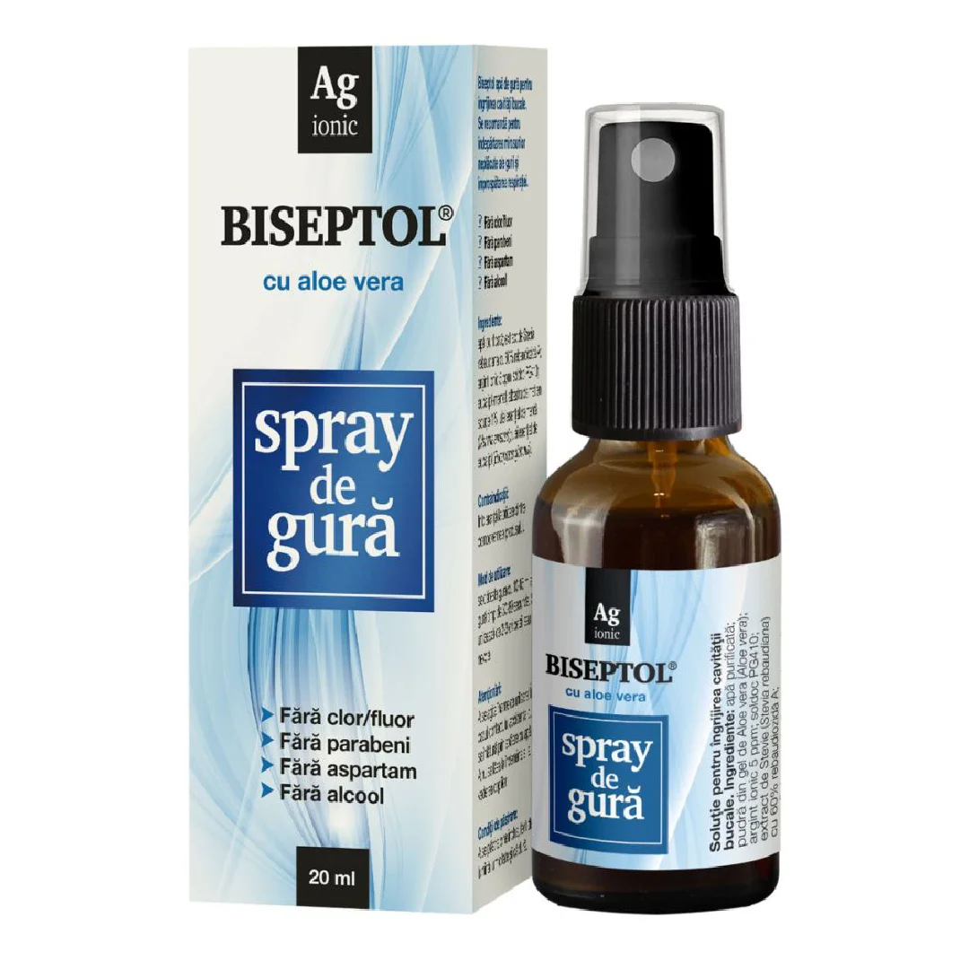 BiSeptol Spray de Gura cu Aloe Vera, 20 ml, Dacia Plant
