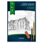 Bloc desen A4, 20 file - 120gsm, AURORA Grain- hartie alba