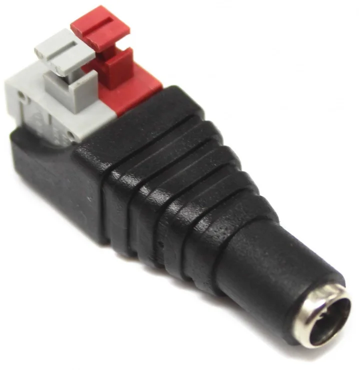 Bloc terminal la DC 2.1x5.5mm mama cu clips pentru CCTV, DC-F/2.1X5.5-TBC