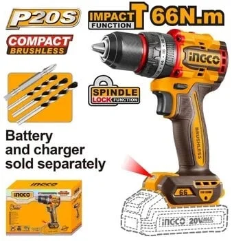 Bormașină cu Impact 20V, Brushless, 96Nm, fără Baterie – INGCO CIDLI209681