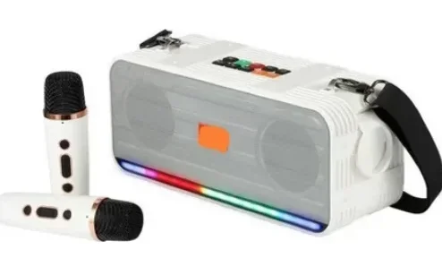 Boxa Bluetooth fara fir cu iluminare LED RGB si 2 microfoane karaoke Andowl Q YX9527
