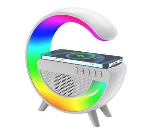 Boxa multifunctionala G500 3 in 1 lampa LED RGB smart bluetooth incarcator telefon wireless lumina RGB