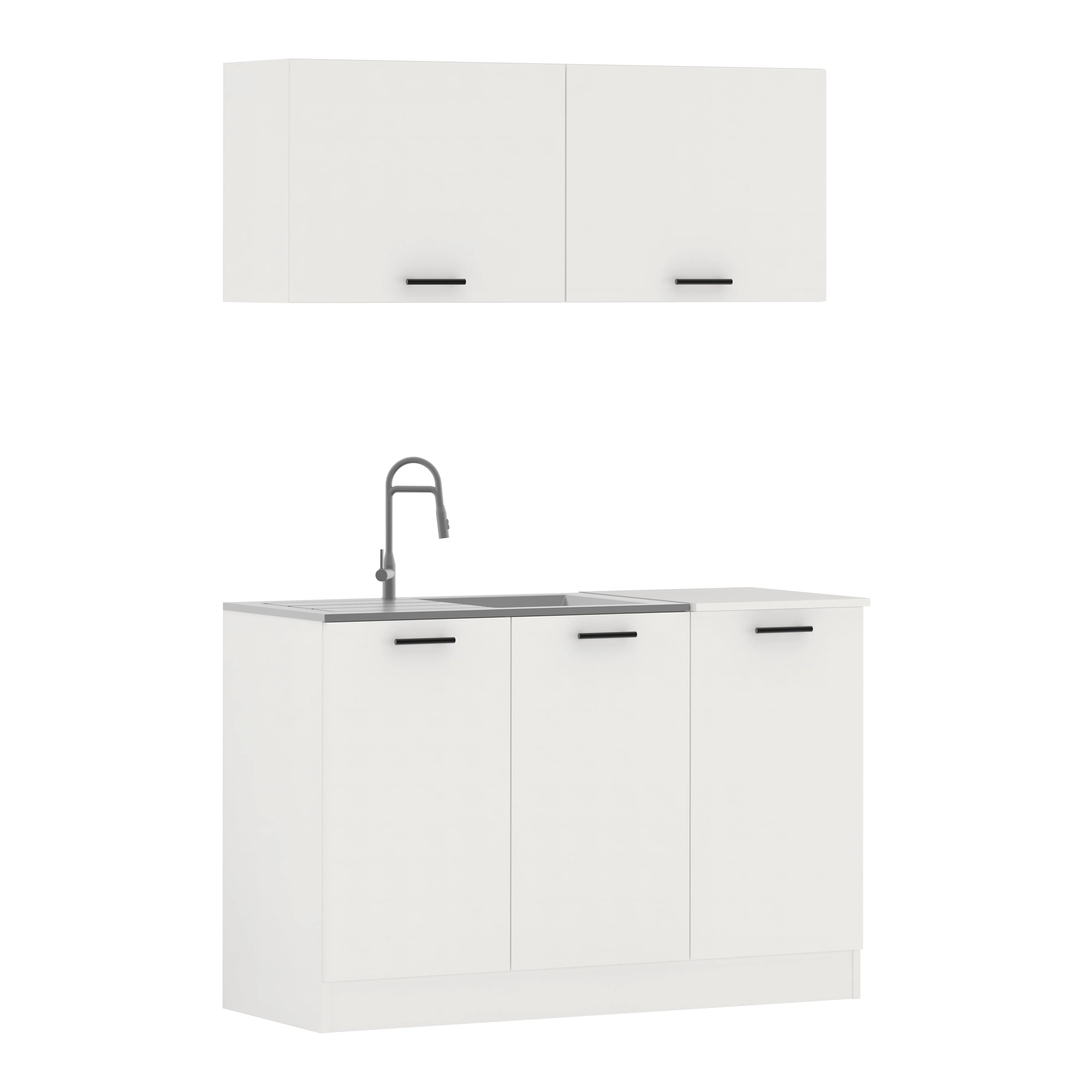 Bucatarie Taco, Alb, L 120 cm